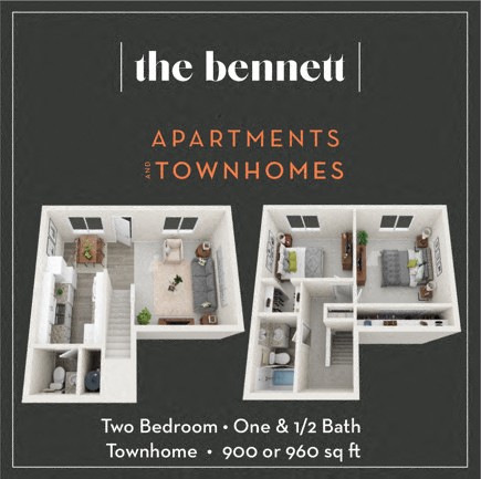 Floor plan for 2 beds, 1 bath, 960 sqft